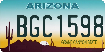 AZ license plate BGC1598