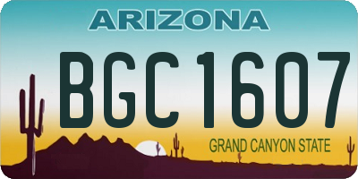 AZ license plate BGC1607
