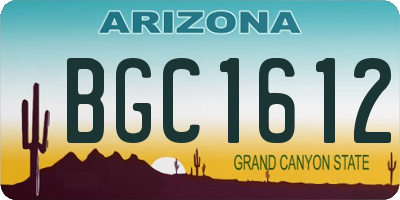 AZ license plate BGC1612
