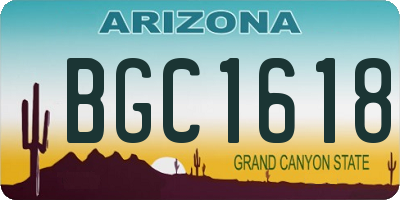 AZ license plate BGC1618