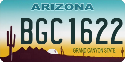 AZ license plate BGC1622
