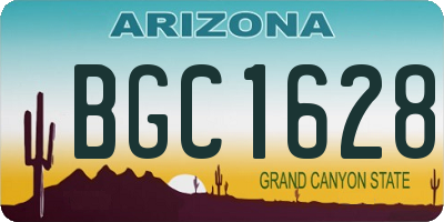 AZ license plate BGC1628