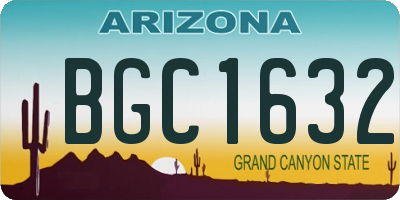 AZ license plate BGC1632