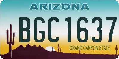 AZ license plate BGC1637