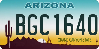 AZ license plate BGC1640