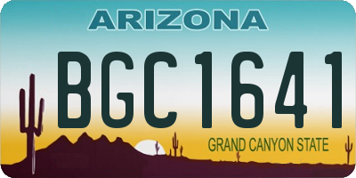 AZ license plate BGC1641