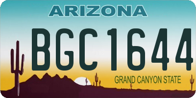 AZ license plate BGC1644
