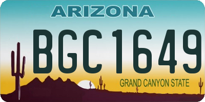 AZ license plate BGC1649