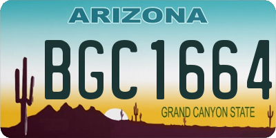 AZ license plate BGC1664