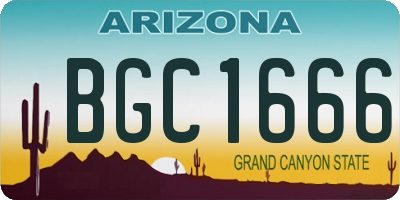 AZ license plate BGC1666