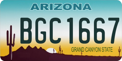 AZ license plate BGC1667