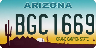 AZ license plate BGC1669