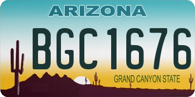 AZ license plate BGC1676