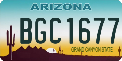AZ license plate BGC1677