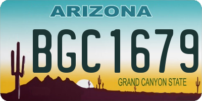 AZ license plate BGC1679
