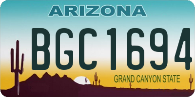 AZ license plate BGC1694