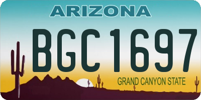 AZ license plate BGC1697