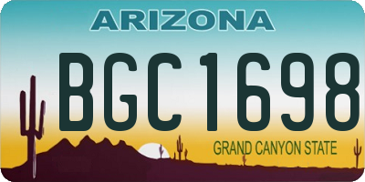 AZ license plate BGC1698