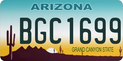 AZ license plate BGC1699