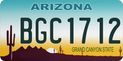 AZ license plate BGC1712