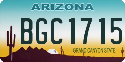 AZ license plate BGC1715