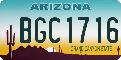 AZ license plate BGC1716