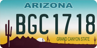 AZ license plate BGC1718