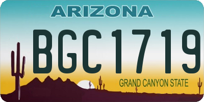 AZ license plate BGC1719
