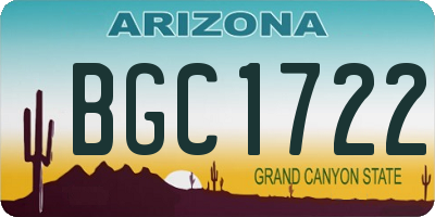 AZ license plate BGC1722