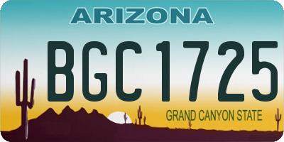 AZ license plate BGC1725