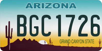 AZ license plate BGC1726