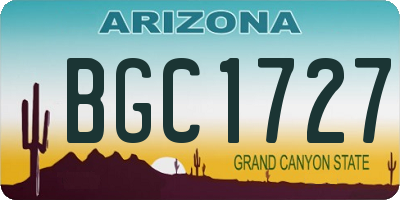 AZ license plate BGC1727