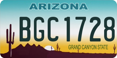 AZ license plate BGC1728