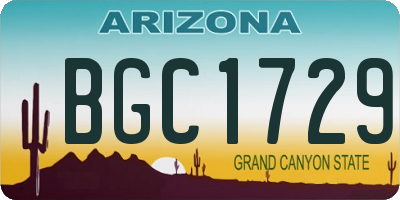 AZ license plate BGC1729
