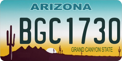 AZ license plate BGC1730