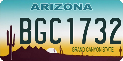 AZ license plate BGC1732
