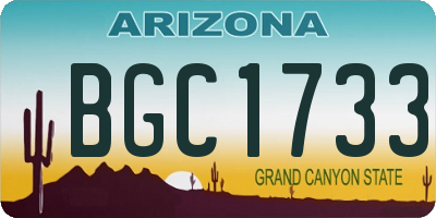 AZ license plate BGC1733