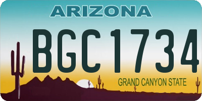 AZ license plate BGC1734