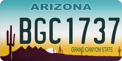 AZ license plate BGC1737