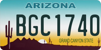 AZ license plate BGC1740