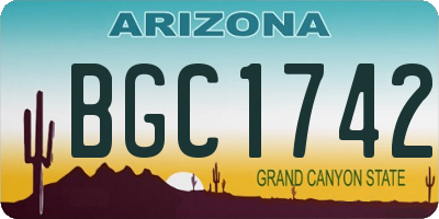 AZ license plate BGC1742