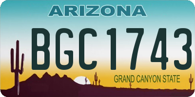 AZ license plate BGC1743