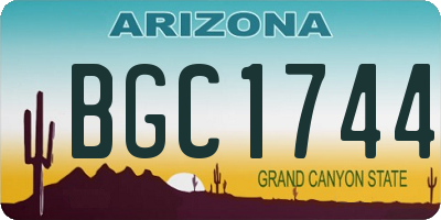AZ license plate BGC1744