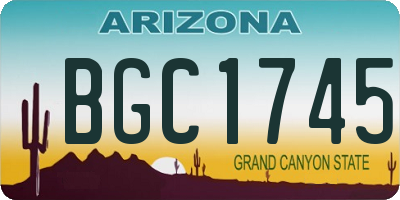 AZ license plate BGC1745