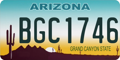 AZ license plate BGC1746