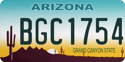 AZ license plate BGC1754
