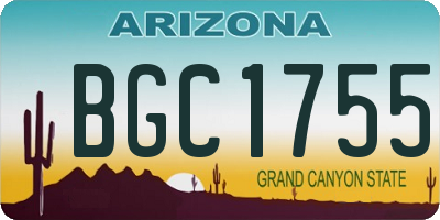 AZ license plate BGC1755