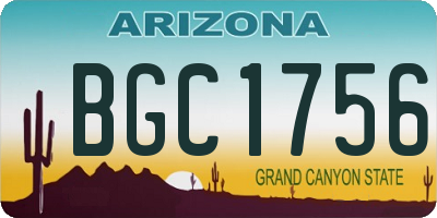 AZ license plate BGC1756