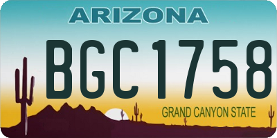 AZ license plate BGC1758