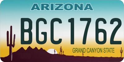 AZ license plate BGC1762